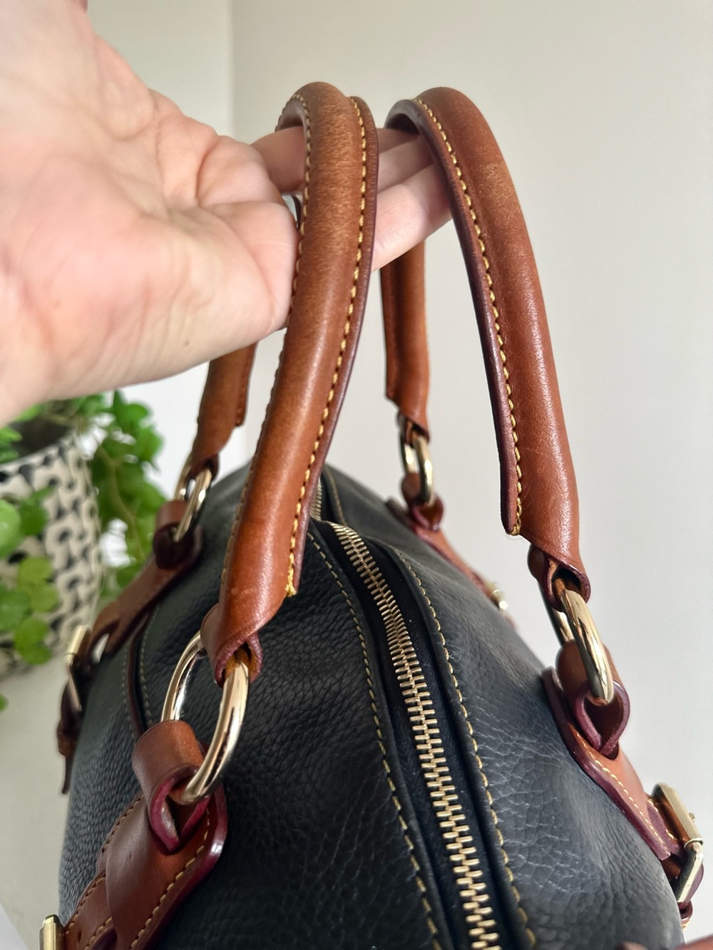 Dooney & Bourke Black Pebble Leather Bristol Satchel - Picture 7 of 12